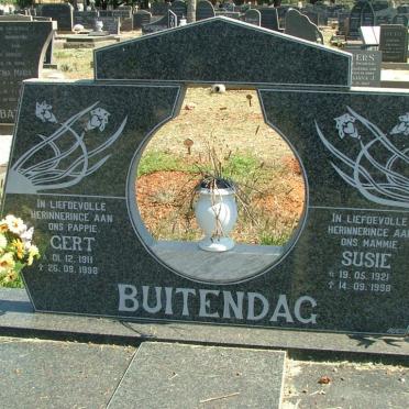 BUITENDAG Gert 1911-1998 &amp; Susie 1921-1998