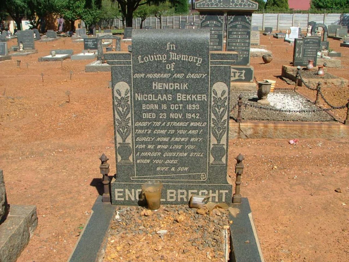 ENGELBRECHT Hendrik Nicolaas Bekker 1893-1942