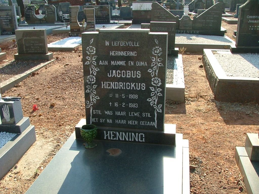 HENNING Jacobus Hendrickus 1908-1983