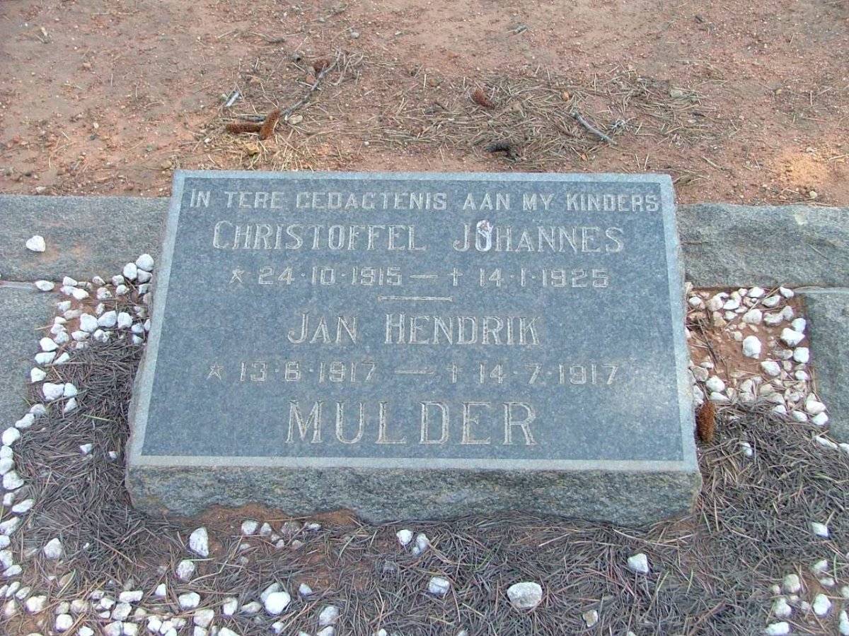 MULDER Christoffel Johannes 1915-1925 :: MULDER Jan Hendrik 1917-1917