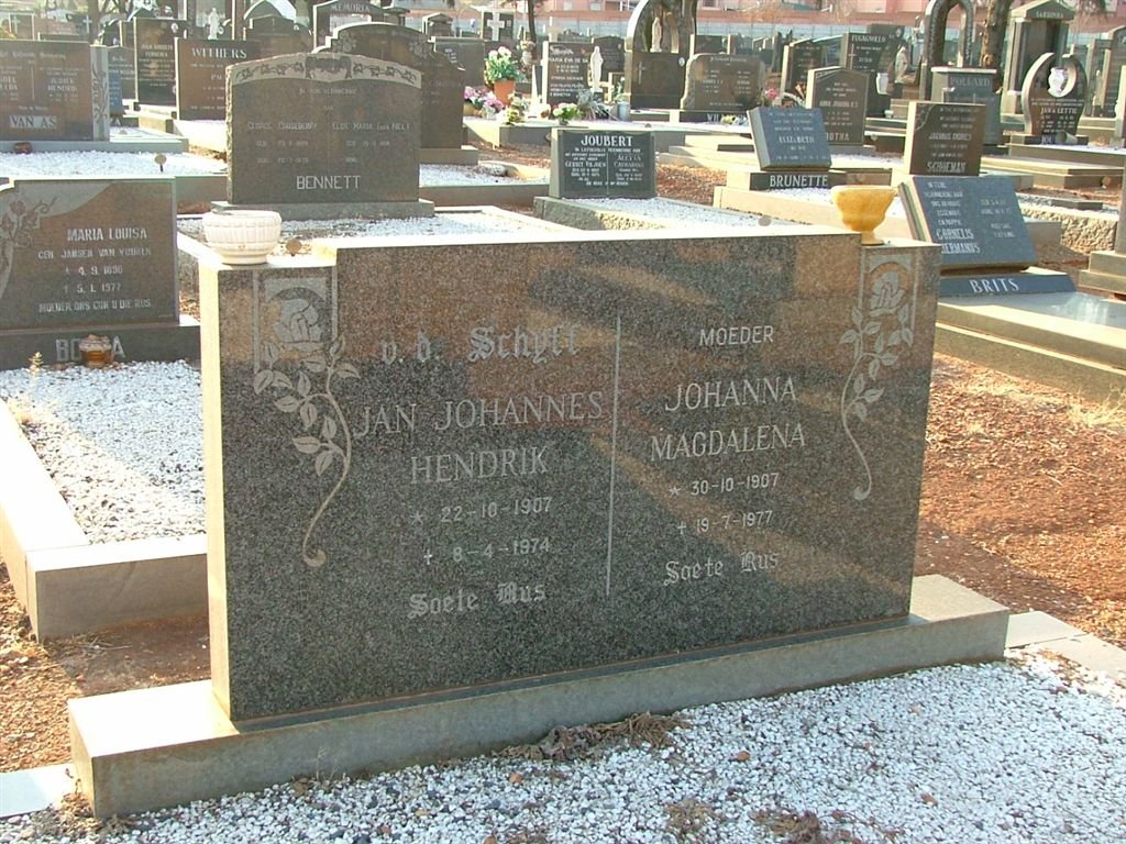 SCHYFF Jan Johannes Hendrik, v.d. 1907-1974 &amp; Johanna Magdalena 1907-1977
