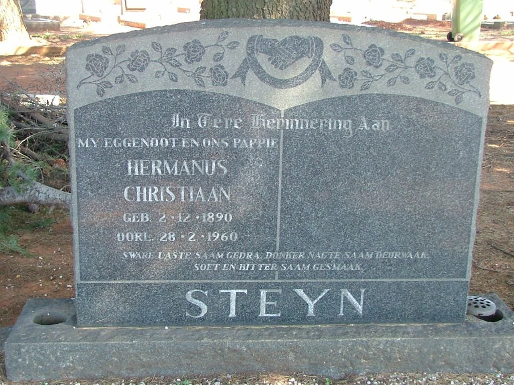 STEYN Hermanus Christiaan 1890-1960
