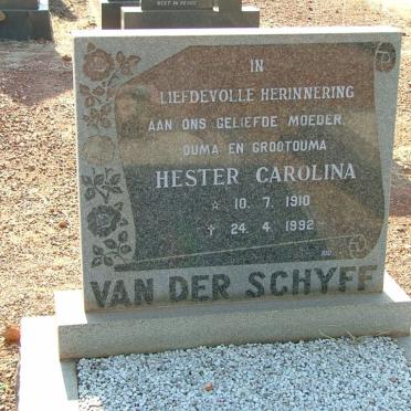SCHYFF Hester Carolina, van der 1910-1992