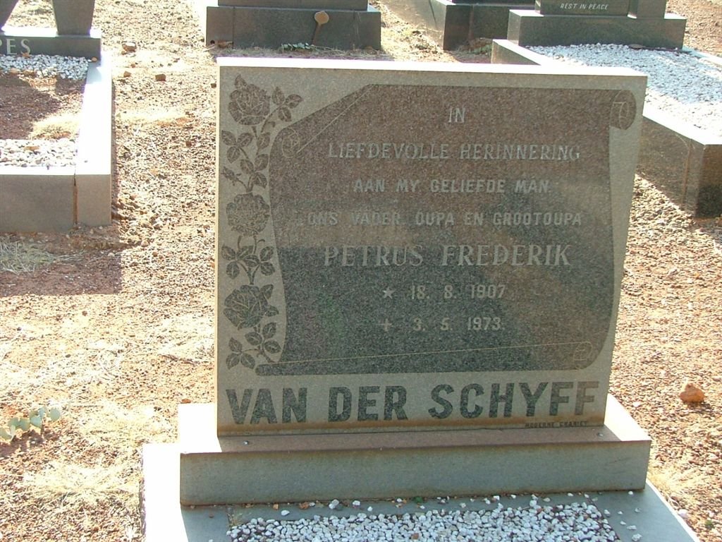 SCHYFF Petrus Frederik, van der 1907-1973