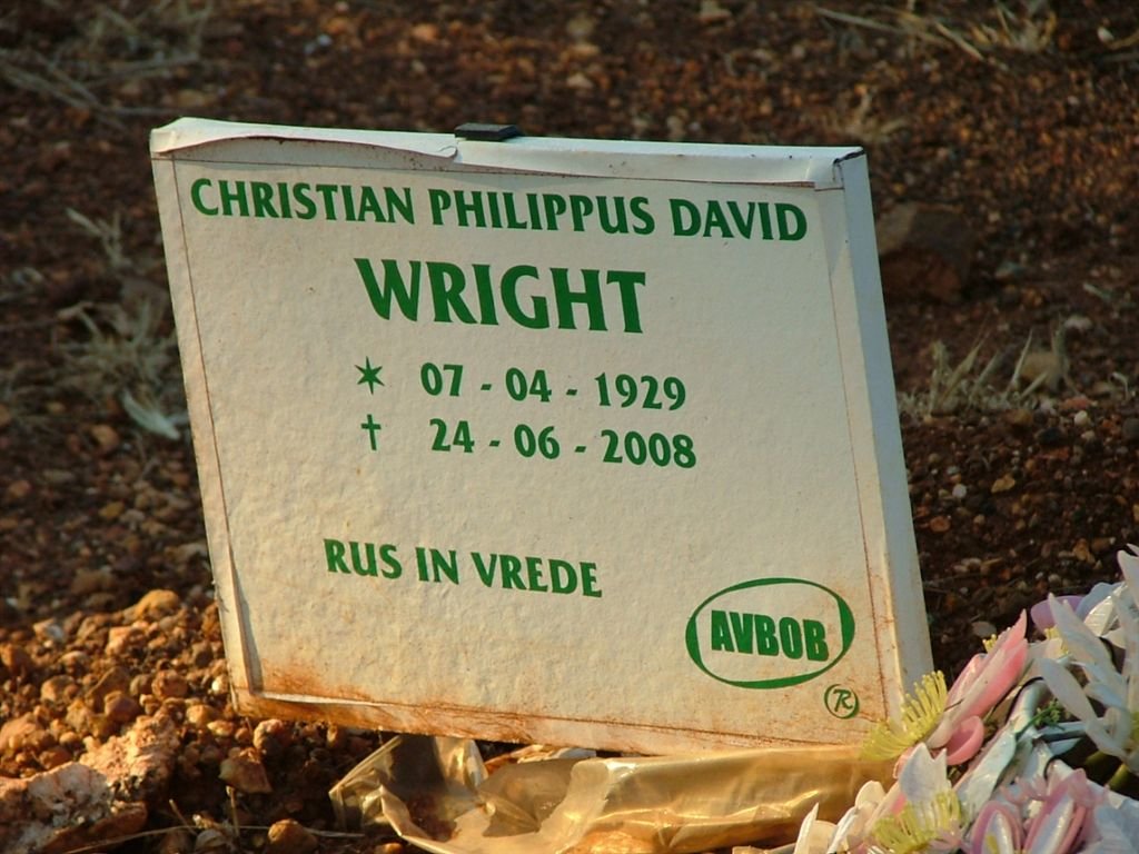 WRIGHT Christiaan Philippus David 1929-2008