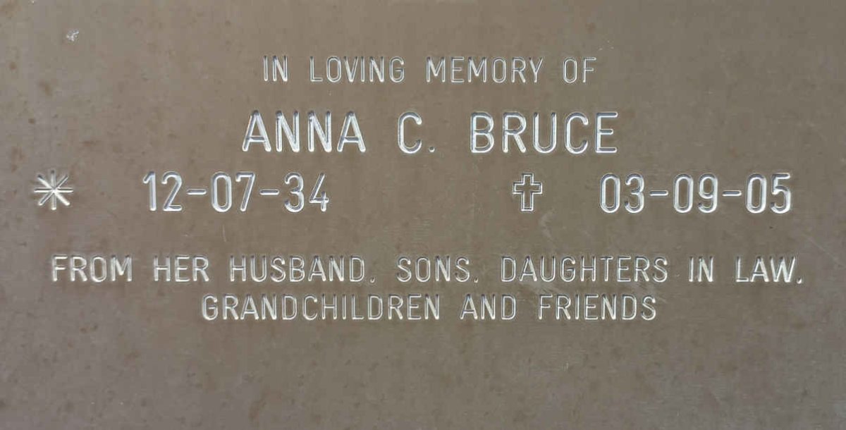BRUCE Anna C. 1934-2005