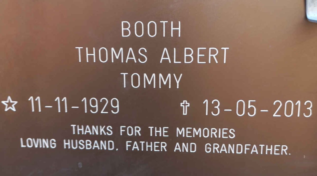 BOOTH Thomas Albert 1929-2013