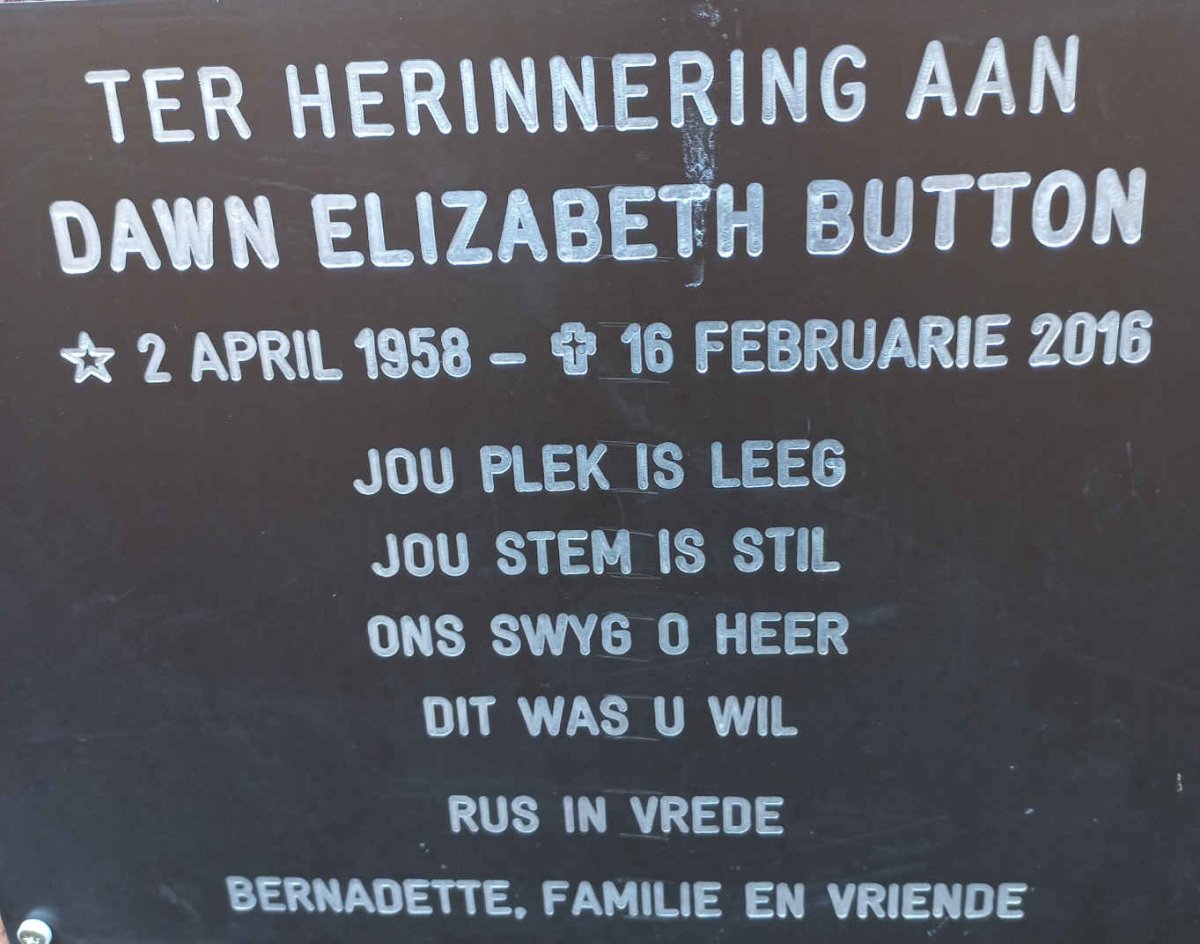 BUTTON Dawn Elizabeth 1958-2016