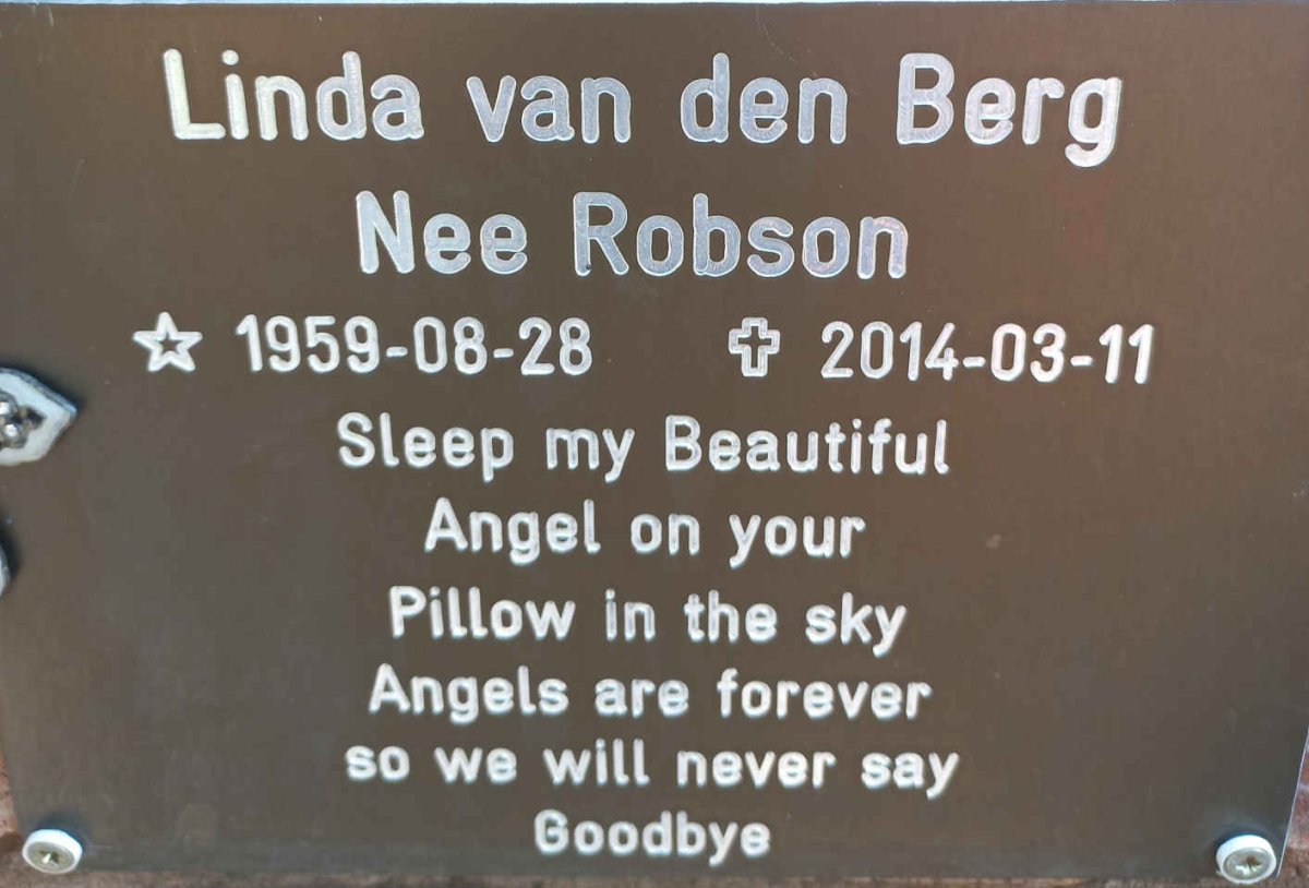 BERG Linda, van den nee ROBSON 1959-2014