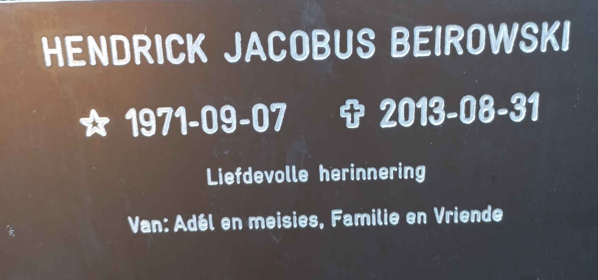 BEIROWSKI Hendrick Jacobus 1971-2013