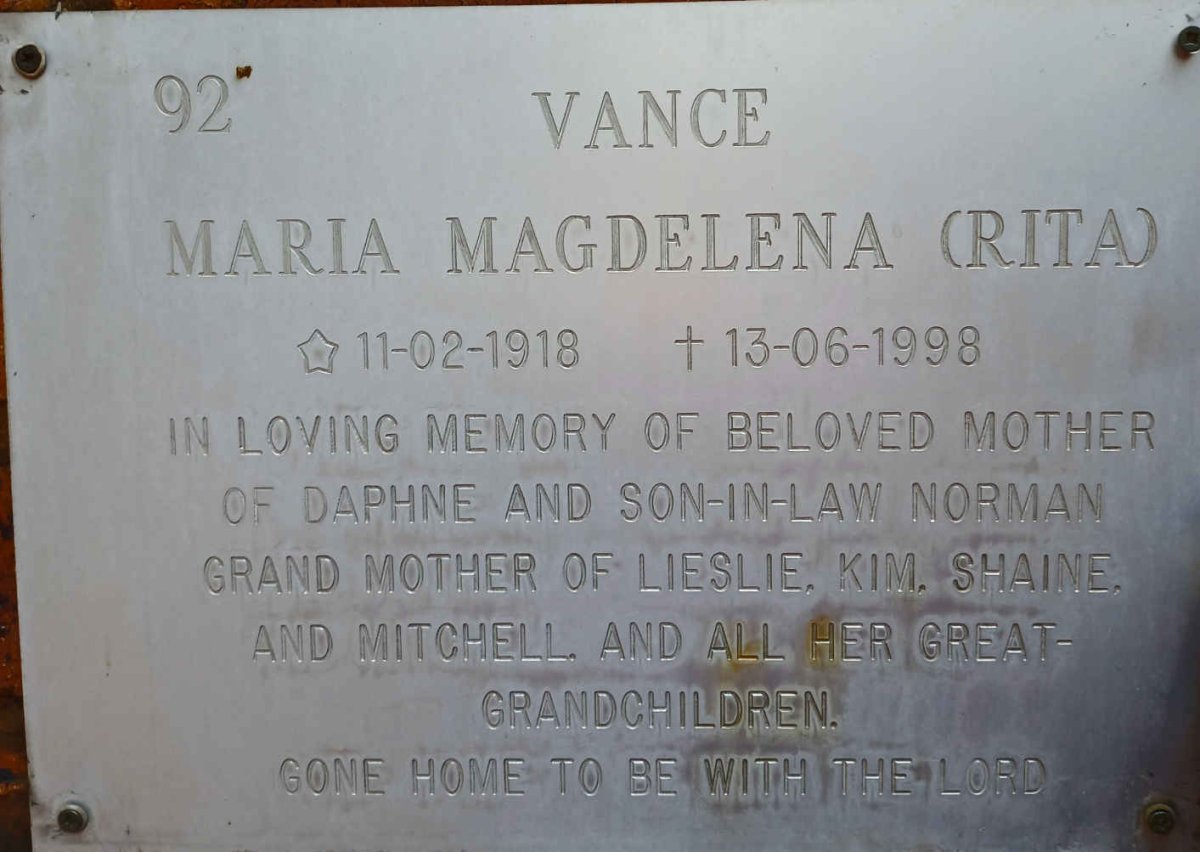 VANCE Maria Magdelena 1918-1998