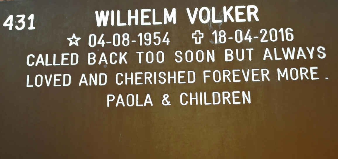 VOLKER Wilhelm 1954-2016