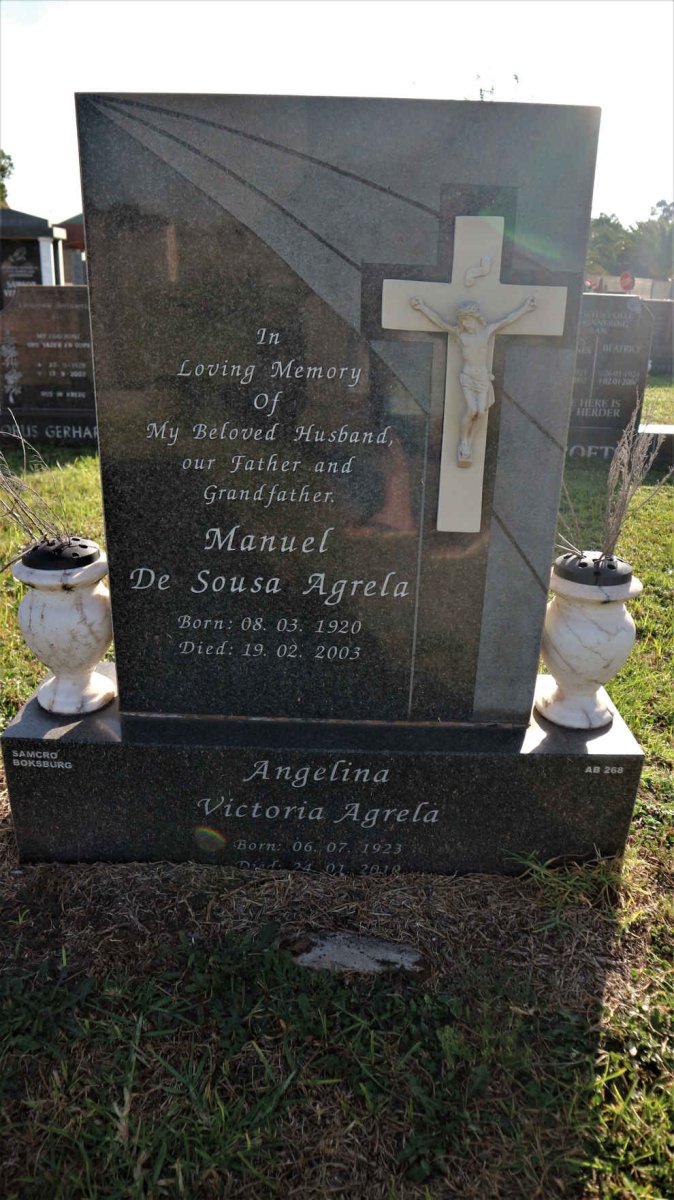 AGRELA Manuel de Sousa 1920-2003 &amp; Angelina Victoria 1923-2010