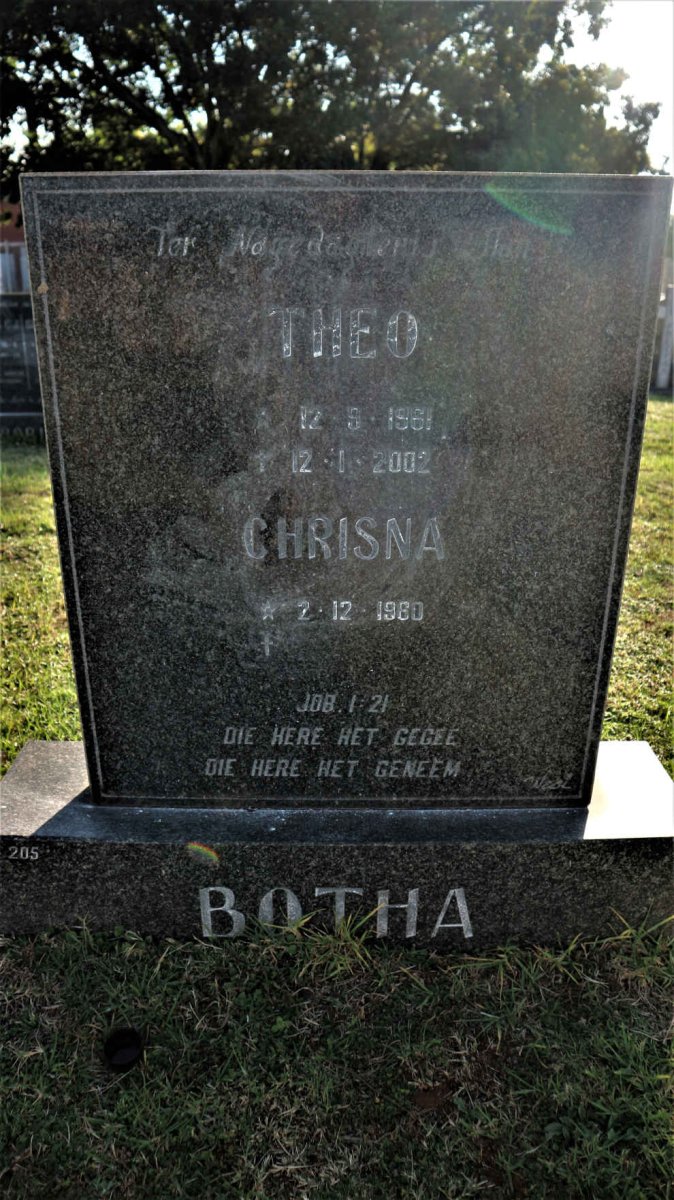 BOTHA Theo 1961-2002 &amp; Chrisna 1960-