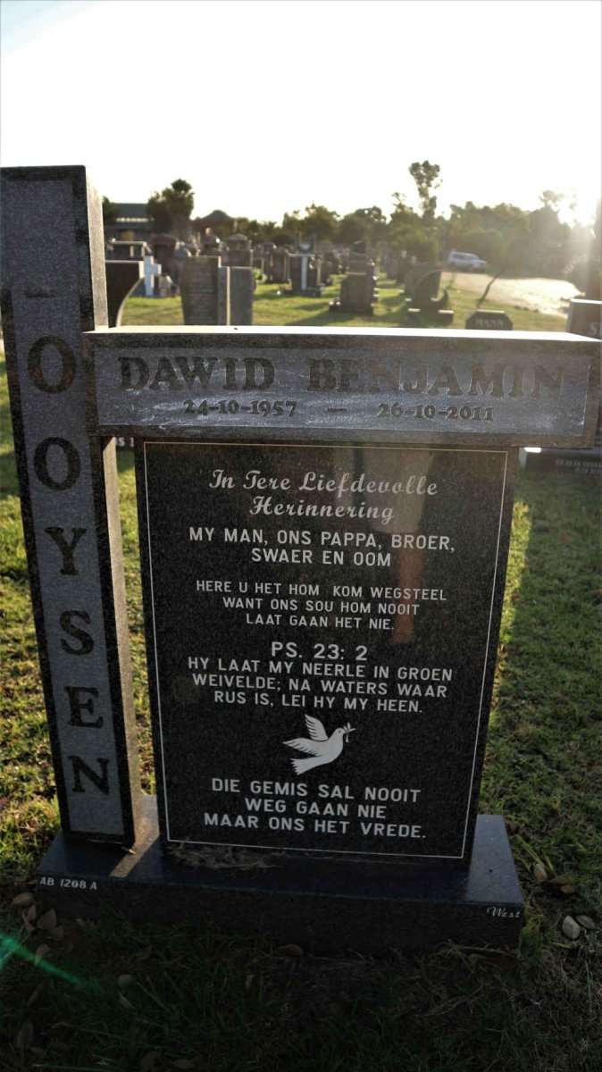BOOYSEN Dawid Benjamin 1957-2011