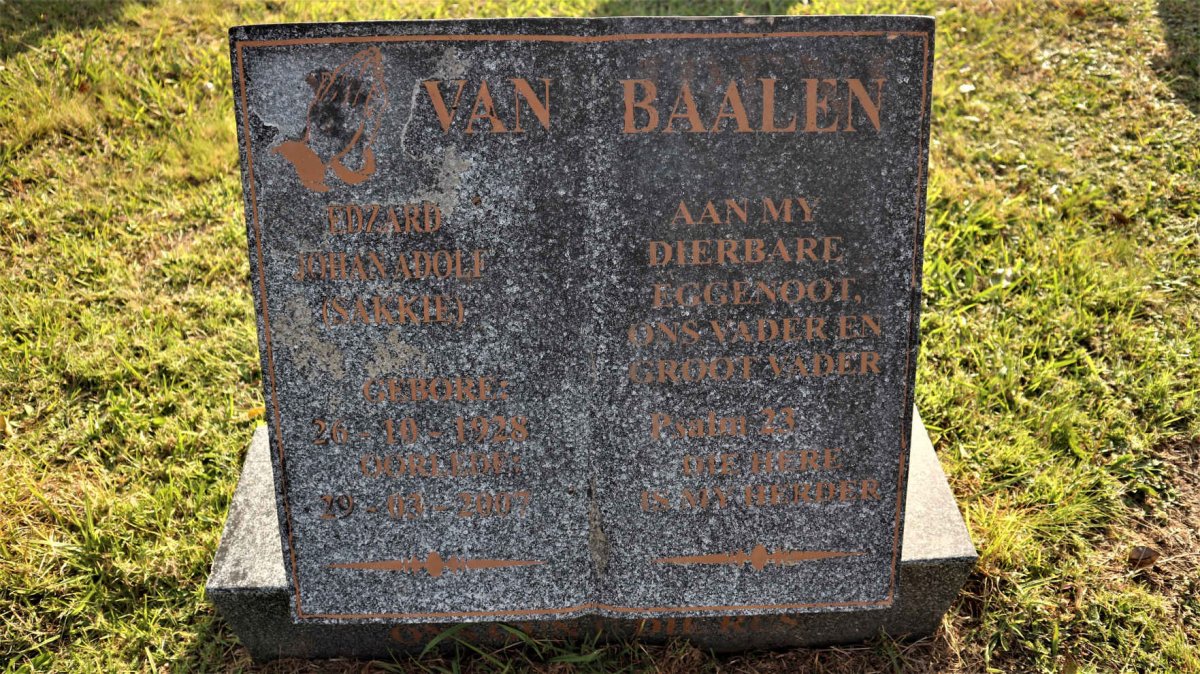 BAALEN Edzard Johan Adolf, van 1928-2007
