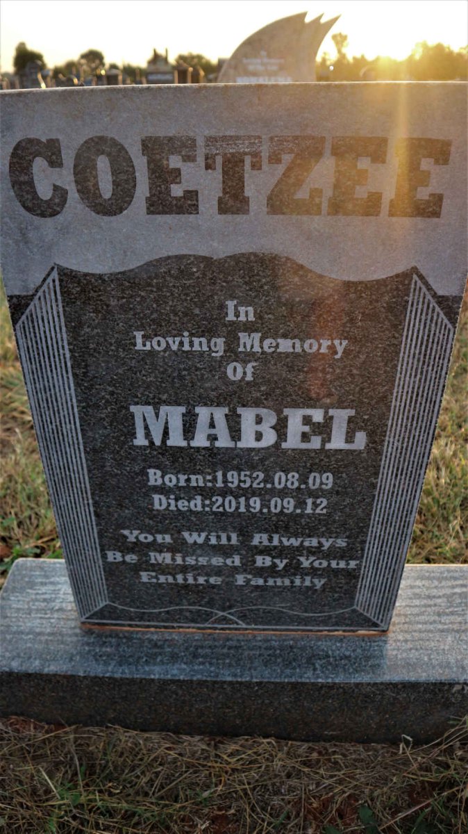 COETZEE Mabel 1952-2019