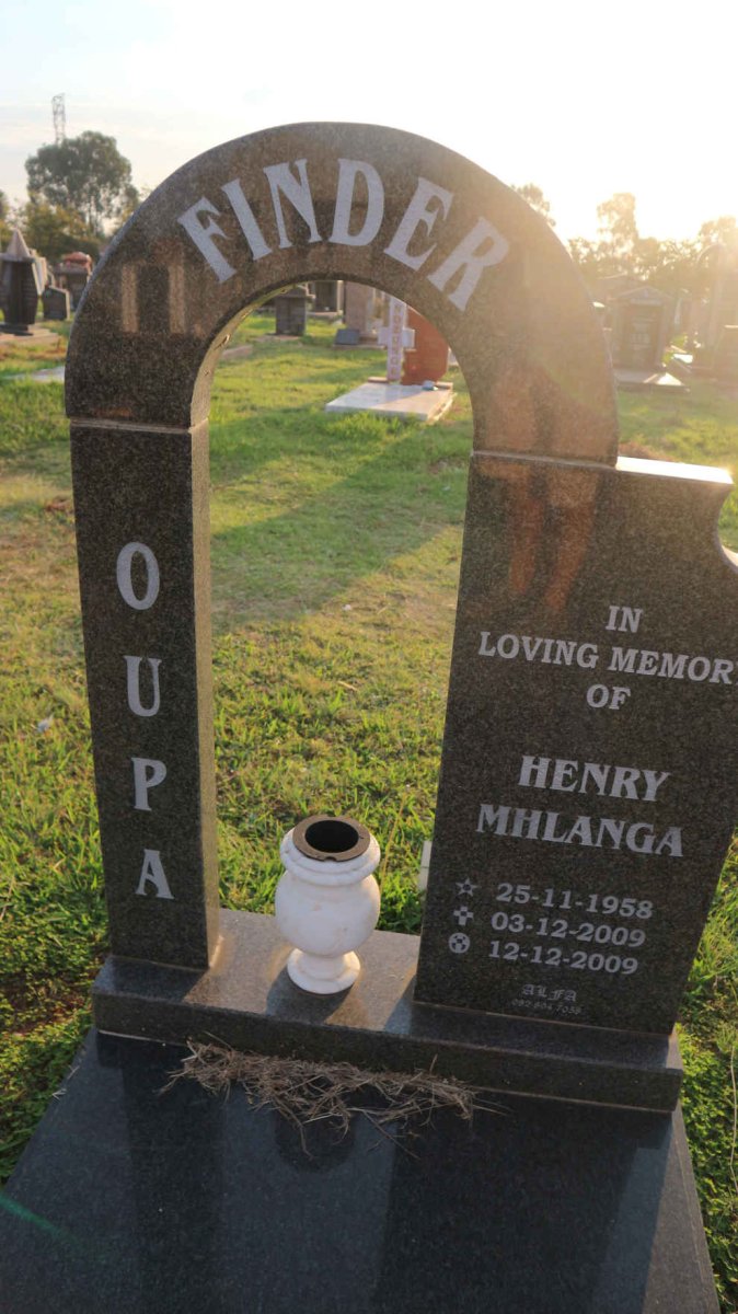 FINDER Henry Mhlanga 1958-2009
