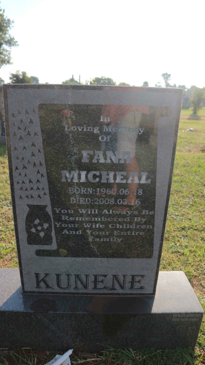 KUNENE Fana Micheal 1960-2008