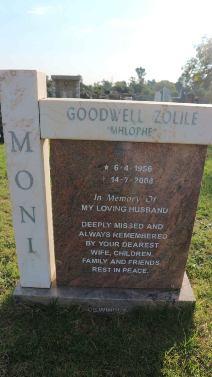 MONI Goodwell Zolile 1956-2008