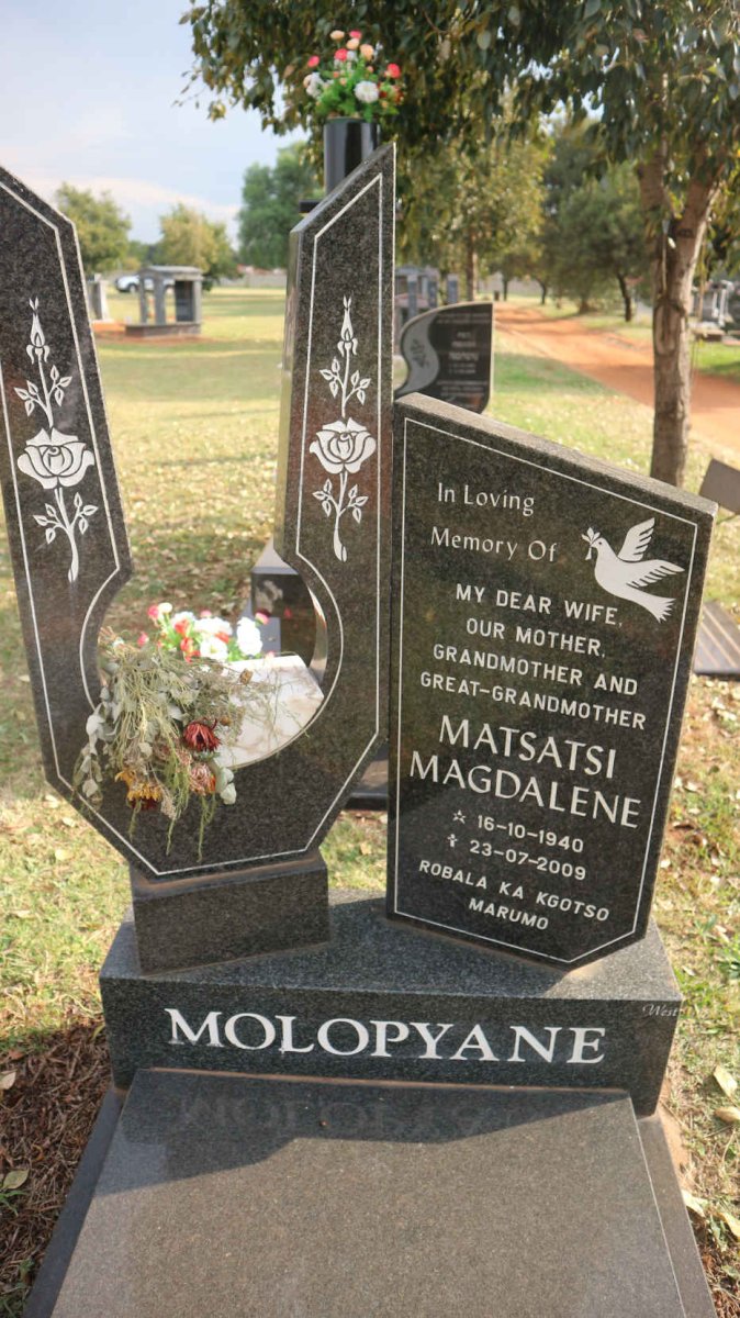 MOLOPYANE Matsatsi Magdalene 1940-2009