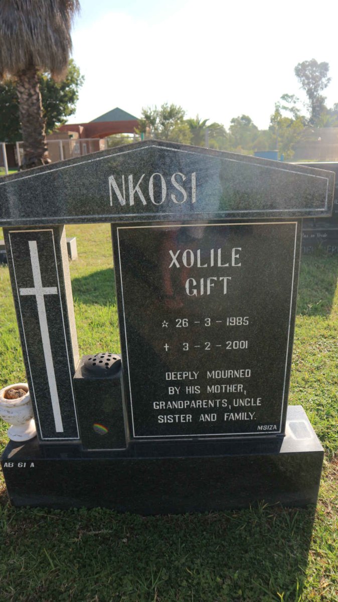 NKOSI Xolile Gift 1985-2001
