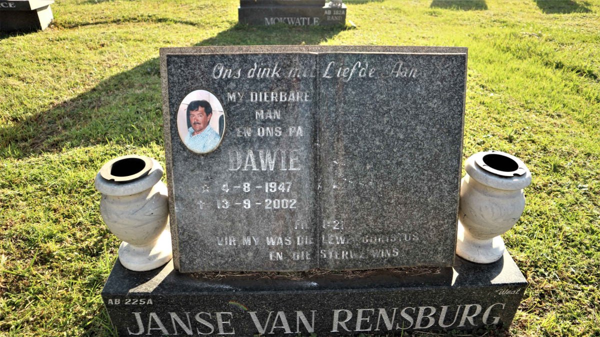 RENSBURG Dawie, Janse van 1947-2002