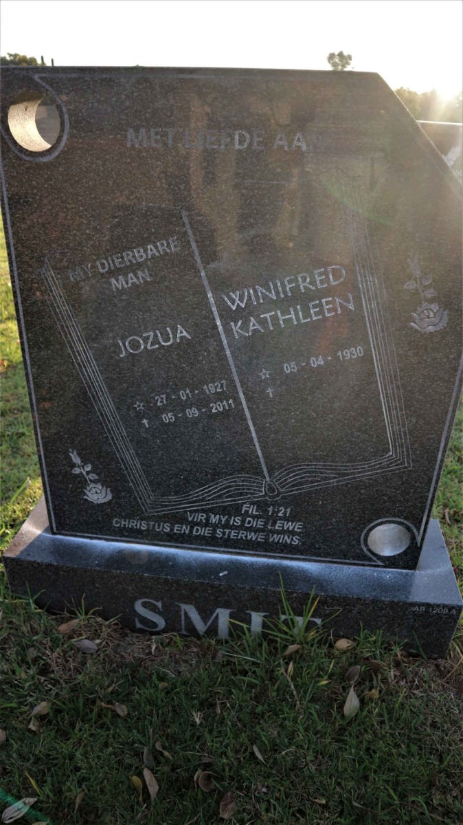 SMIT Jozua 1927-2011 &amp; Winifred Kathleen 1930-