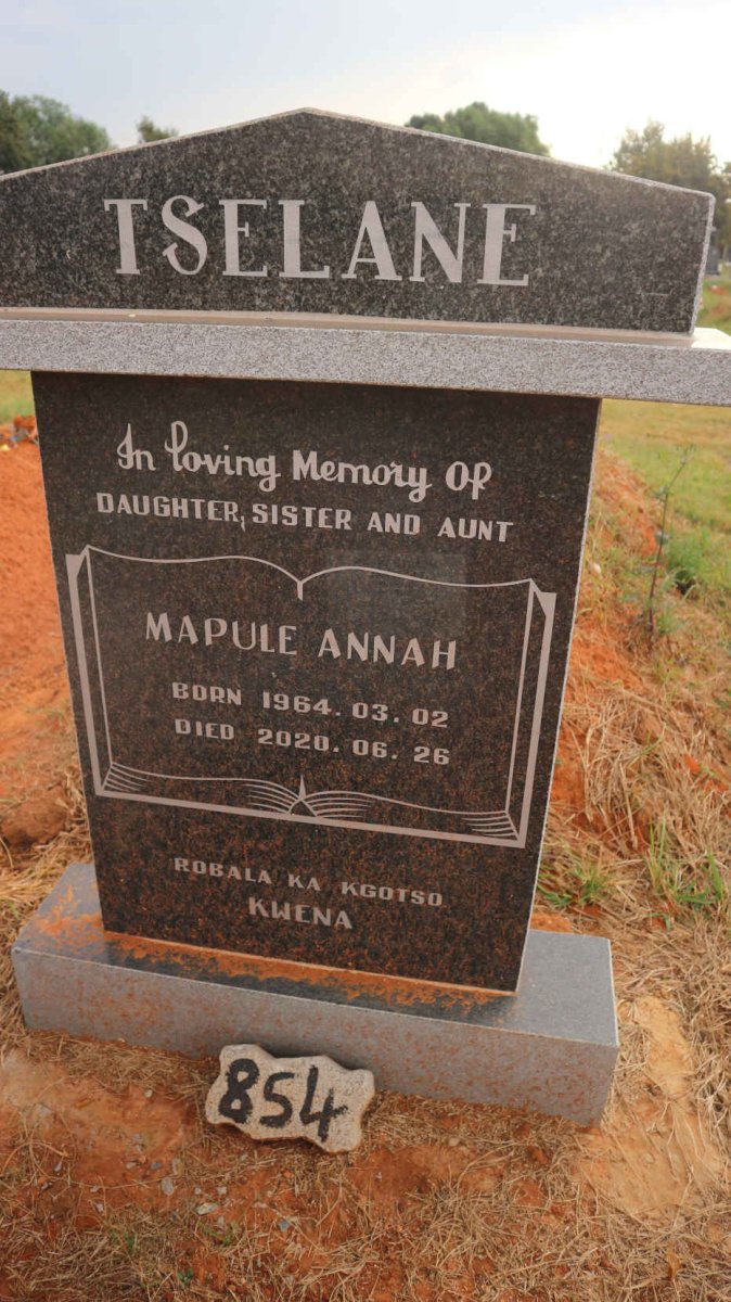 TSELANE Mapule Annah 1964-2020