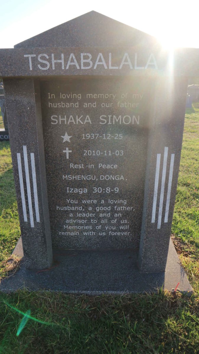 TSHABALALA Shaka Simon 1937-2010