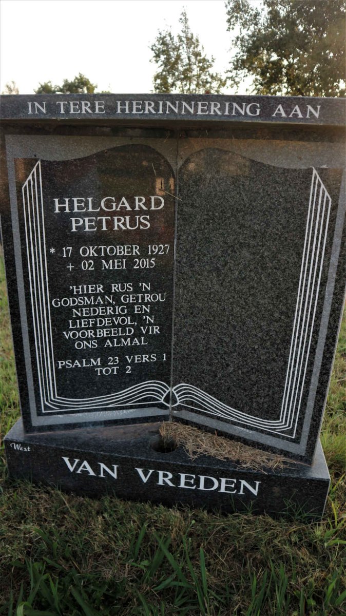 VREDEN Helgard Petrus, van 1927-2015