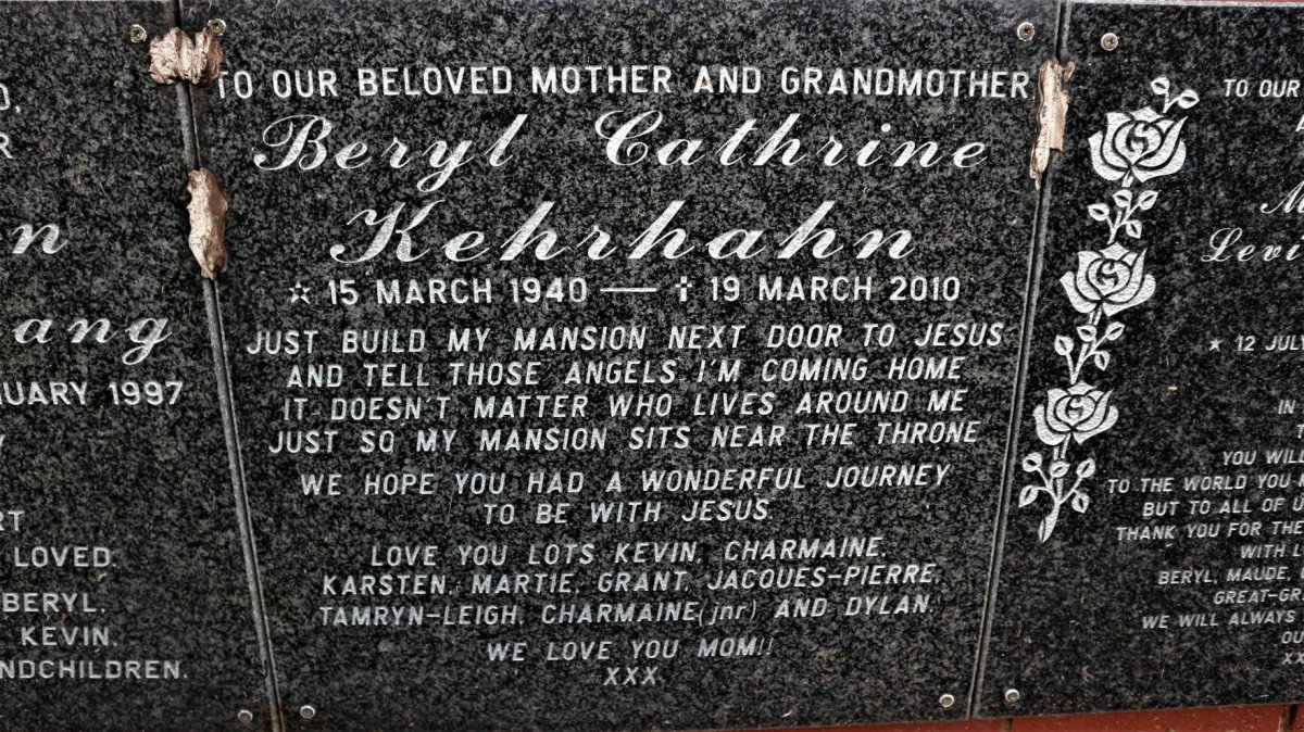 KEHRHAHN Beryl Cathrine 1940-2010