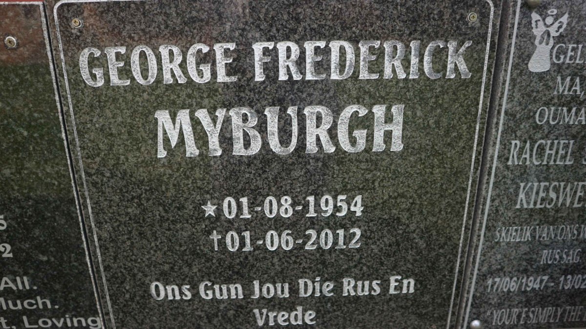 MYBURGH George Frederick 1954-2012