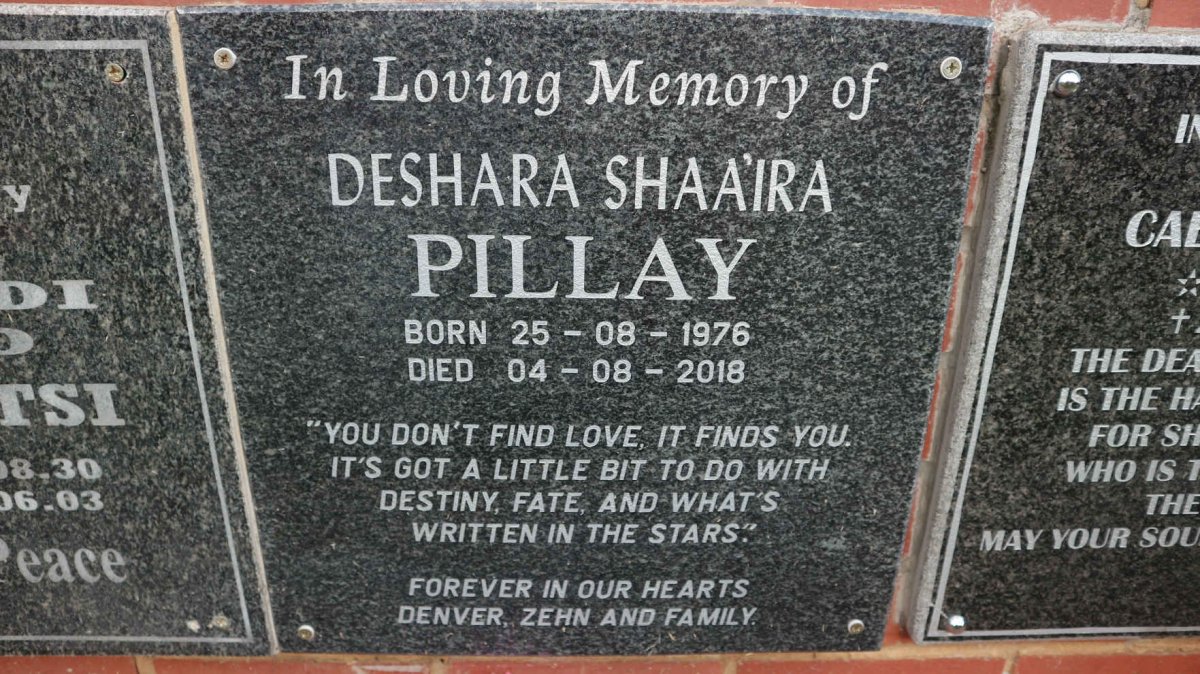 PILLAY Deshara Shaaira 1976-2018