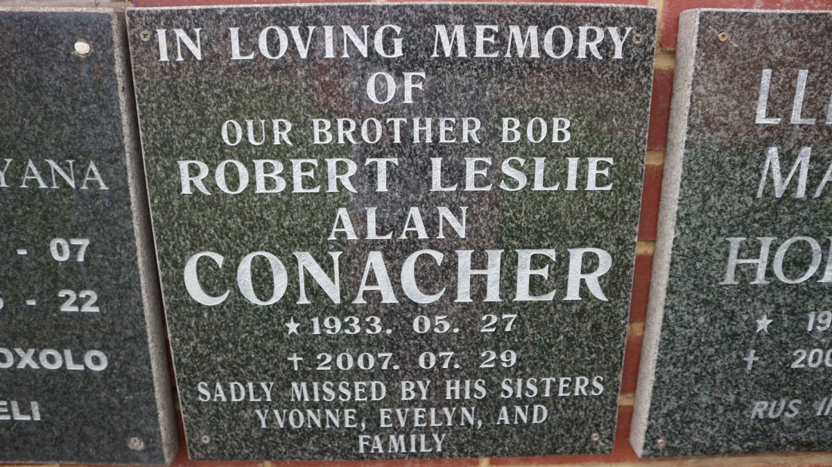 CONACHER Robert Leslie Alan 1933-2007