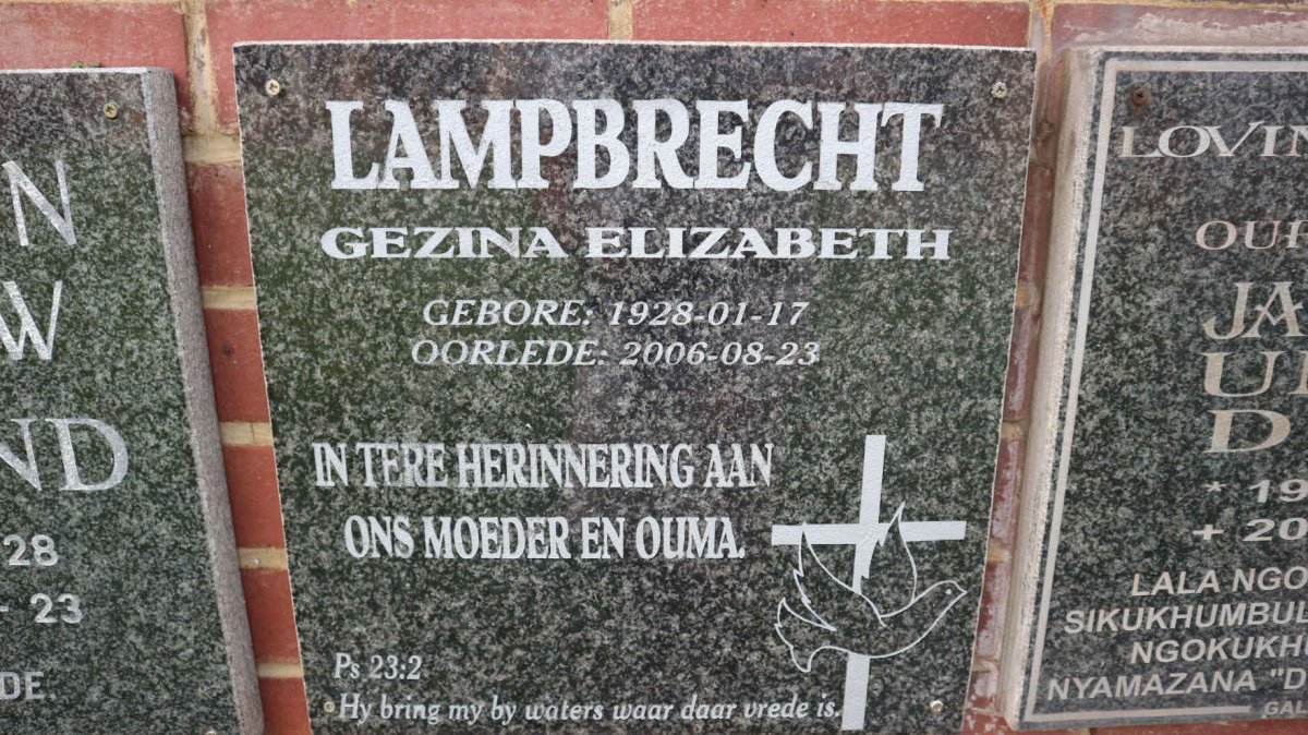 LAMPBRECHT Gezina Elizabeth 1928-2006