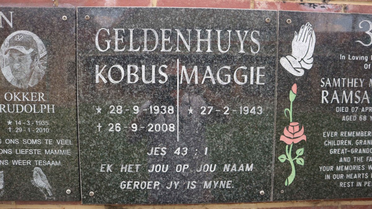 GELDENHUYS Kobus 1938-2008 &amp; Maggie 1943-