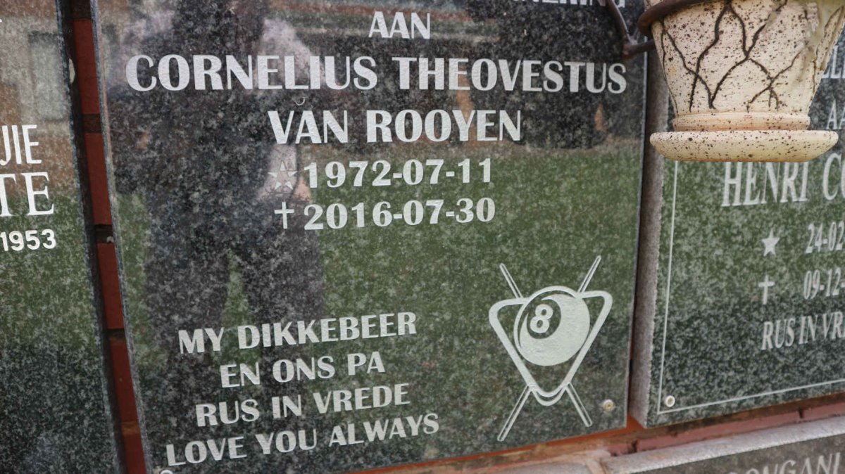 ROOYEN Cornelius Theovestus, van 1972-2016