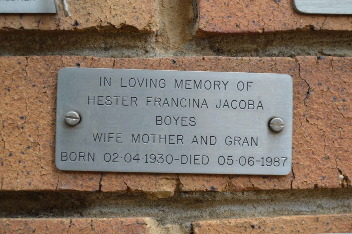 BOYES Hester Francina Jacoba 1930-1987