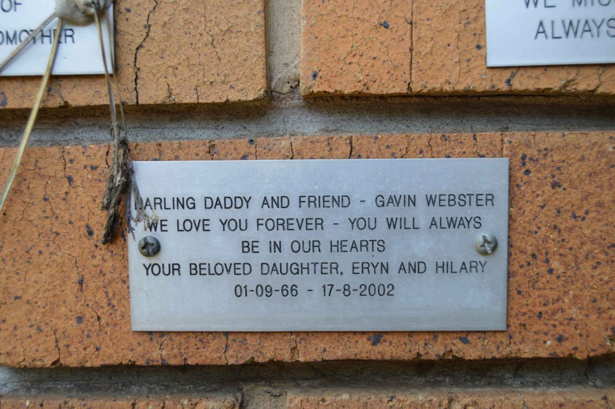 WEBSTER Gavin Bruce 1966-2002