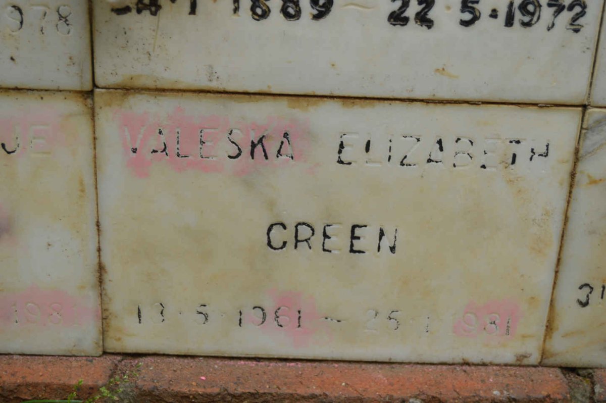 GREEN Valeska Elizabeth 1961-1981