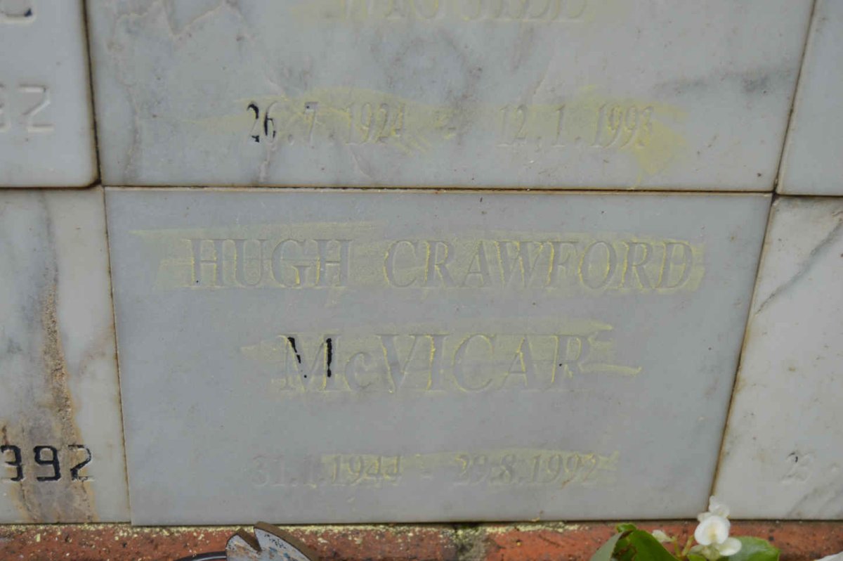 McVICAR Hugh Crawford 1944-1992
