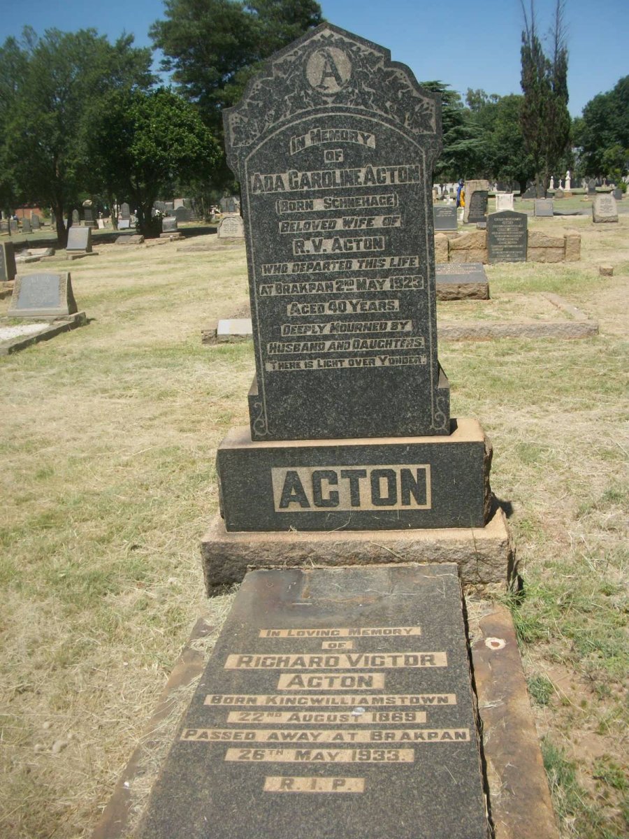 ACTON Ada Caroline nee SCHNEHAGE -1923