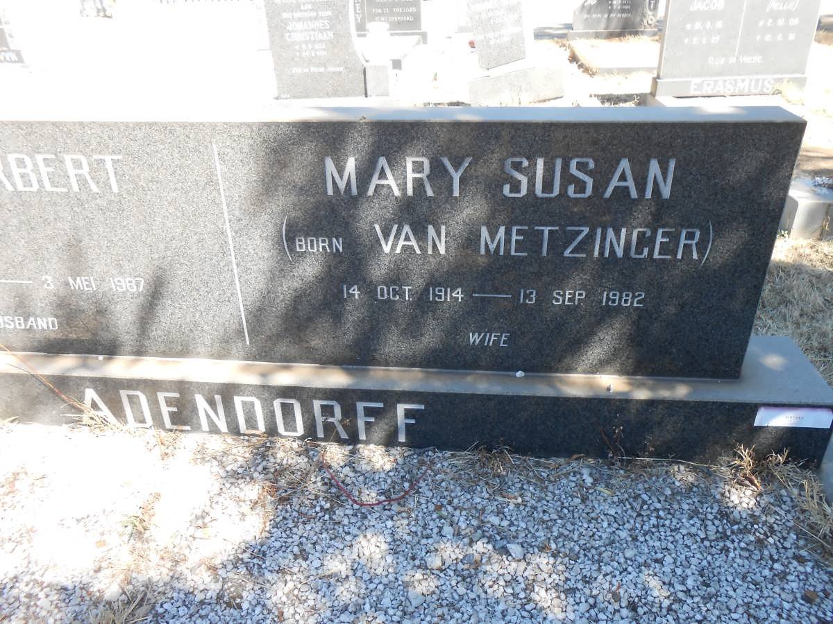ADENDORFF Mary Susan nee VAN METZINGER 1914-1982