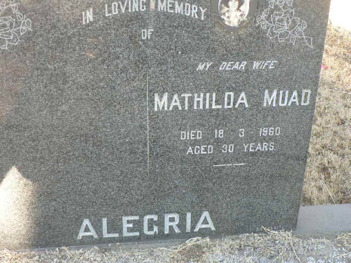 ALEGRIA Mathilda Muad -1960
