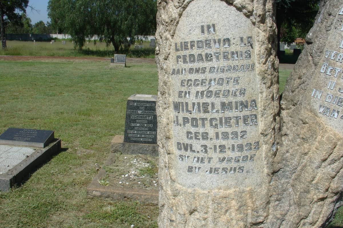 BADENHORST Pieter Corneli? -1929 :: POTGIETER Wilhelmina J. 1892-1932