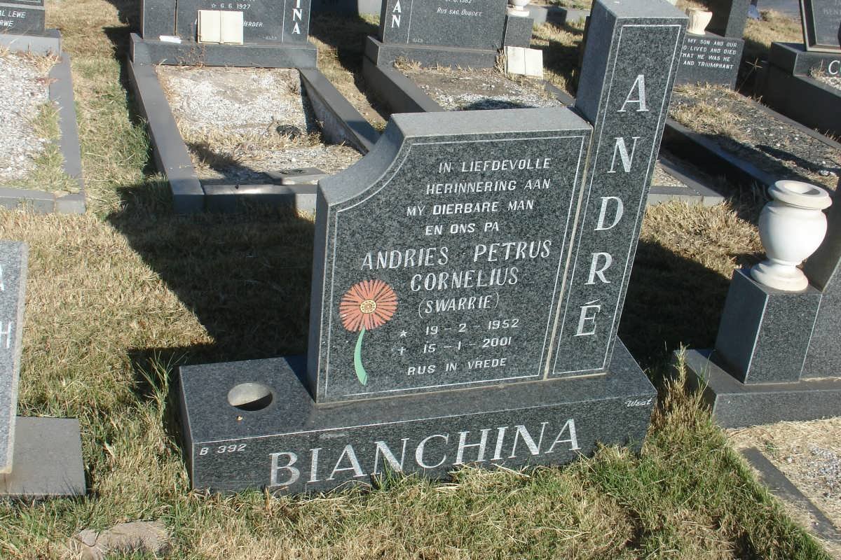BIANCHINA Andries Petrus Cornelius 1952-2001