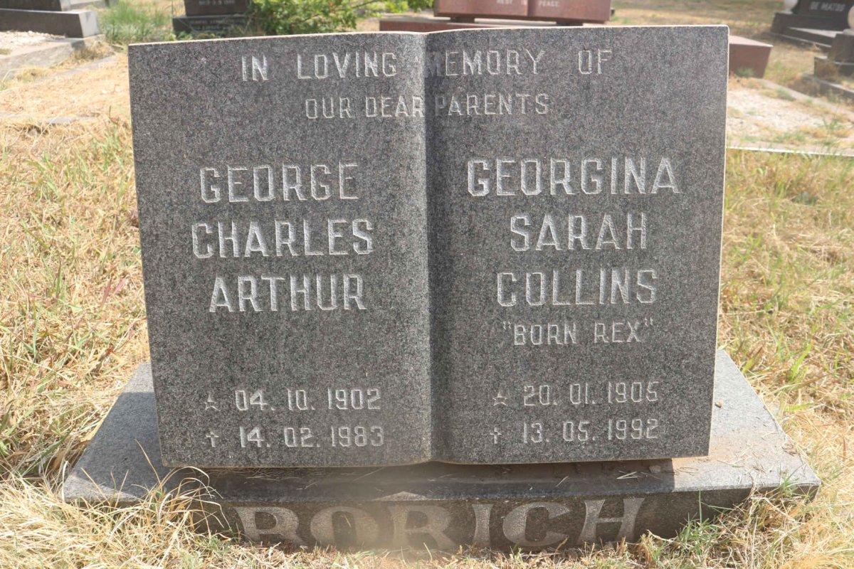 BORICH George Charles Arthur 1902-1983 & Georgina Sarah Collins REX 1905-1992