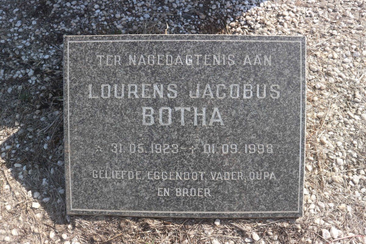 BOTHA Lourens Jacobus 1923-1998