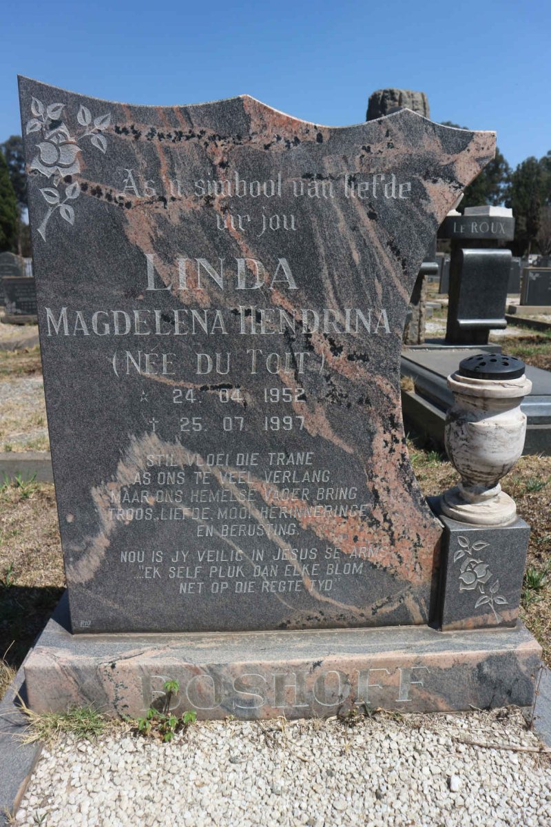 BOSHOFF Magdelena Hendrina nee DU TOIT 1952-1997